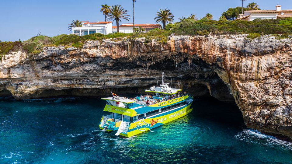 From Calas de Mallorca: Scenic Glass Bottom Boat Tour - The 10:00 option to Cala Millor: caves, beaches, and a swim at Cala Morlanda