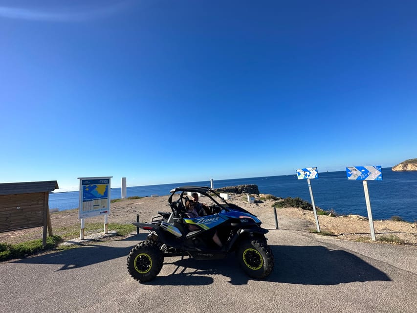 Mallorca: Formula Car and Buggy combo tour - Es Grau in Estellencs: the main viewpoint and the big vehicle switch