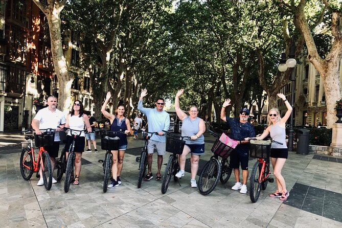 Palma de Mallorca Bike Tour - Plaza España, City Hall, olive trees, and Passeig des Born